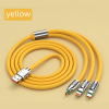 3.3ft 120W 3-In-1 Multi Fast Charging Nylon Braided Cable; USB Charger Cord With 3 Different Ports (Type C/Micro/Lightning) - 3.3ft/orange