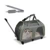 Pet Rolling Carrier With Wheels Pet Travel Carrier Transport - Grey - Pet entertainment