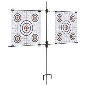 Target Paper Stand with Shooting Papers 30.7"x29.9" Steel - Black