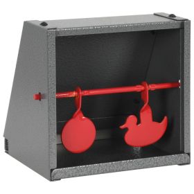 Shooting Target 2 Targets Round and Duck Design - Gray