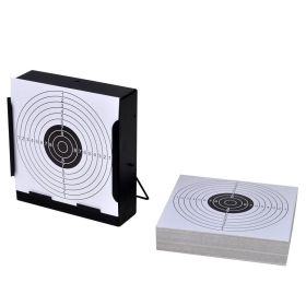 5.5" Square Target Holder Pellet Trap + 100 Paper Targets - Black