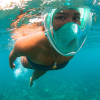 Full Face Snorkel Mask with Optional HD 1080P Action Sports Camera - Mask Only - Turquoise