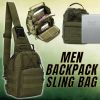 Outdoor Sling Bag Crossbody Pack Chest Shoulder Backpack - Green - Mountaineering Bag