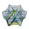 Foldable Fishing Net Trap For Fish Minnow Crab Crayfish Crawdad Shrimp; Dip Cage Collapsible Hexagon 6 Hole Fishing Accessories - Green