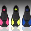 1 Pair Kids Lightweight Professional Short Full Foot Fins; Adjustable And Flexible Fins For Diving Training - Black And Yellow 35-36