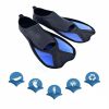 1 Pair Kids Lightweight Professional Short Full Foot Fins; Adjustable And Flexible Fins For Diving Training - Black Rose Red 35-36