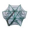 Foldable Fishing Net Trap For Fish Minnow Crab Crayfish Crawdad Shrimp; Dip Cage Collapsible Hexagon 6 Hole Fishing Accessories - Green