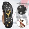 Ice Snow Grips Cleats For Shoes And Boots; Traction Cleat For Winter Outdoor Fishing; Mountaineering - Black - XL