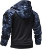 Men's Camouflage Army Tactical T-Shirts Military Shirts Long Sleeve Outdoor T-Shirts Athletic Hoodies - Black-L