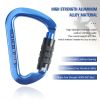 Heavy Duty 30KN Auto Locking Climbing Carabiner Clips Twist Lock - Black