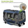 Pet Rolling Carrier With Wheels Pet Travel Carrier Transport - Light Blue - Pet entertainment