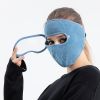 Windproof Face Warm Mask; Winter Ski Breathable Masks Fleece Face Shield Caps With HD Goggles Anti-fog Cycling Balaclava - Grey