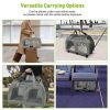 Pet Rolling Carrier With Wheels Pet Travel Carrier Transport - Grey - Pet entertainment