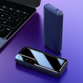Private Model Leather Texture Mirror Power Bank 5 Sections (Option: Blue-6000mAh)
