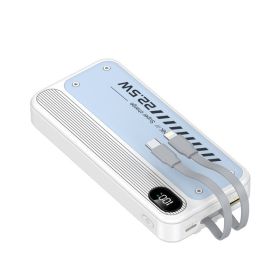 225W Fast Charge With Cable Large Capacity Portable Power (Option: White-10000 mA)