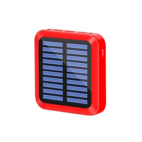 The Solar Power Bank Is Small And Portable (Option: Red-10000mAh)
