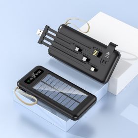 66W Comes With 3 Wires Super Fast Charge 20000mAh Power Bank Large Capacity Mobile Power (Option: Black-30000mAh)