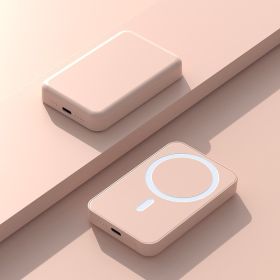 Magnetic Power Bank Wireless PD Fast Charge (Option: Cherry Blossom Powder-5000mAh)