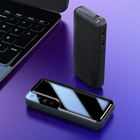 Private Model Leather Texture Mirror Power Bank 5 Sections (Option: Black-7500mah)